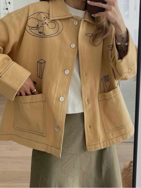 Zara Jackets & Blazers - Zara Jacket with Embroidered Sketches